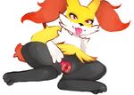  2015 anthro braixen clitoris female genital_piercing hi_res nintendo piercing pok&eacute;mon pussy pussy_piercing red_eyes solo tingtongten tongue tongue_out tongue_piercing video_games 