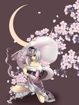  bad_id bad_pixiv_id cherry_blossoms crescent flower ghost hairband japanese_clothes kimono konpaku_youmu konpaku_youmu_(ghost) red_eyes short_hair silver_hair solo tatsuyoshi touhou 