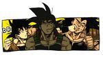  annoyed armor bardock black_hair brothers crosscounter dragon_ball dragon_ball_z duel father_and_son lowres male_focus multiple_boys muscle nitako raditz scar siblings son_gokuu 