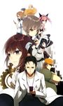  6+girls akiha_rumiho amane_suzuha animal_ears bad_id bad_pixiv_id cat_ears cellphone character_request hat makise_kurisu multiple_boys multiple_girls okabe_rintarou phone sasamori_tomoe shiina_mayuri steins;gate tears urushibara_ruka 