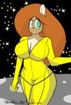  anthro big_breasts breasts cervine chubby cleavage clothed clothing deer doodle_dip eyelashes female hair long_hair looking_at_viewer mammal skintight_suit smile solo sophia space tight_clothing 