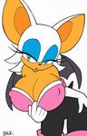  anthro bat bhawk big_breasts breasts cleavage clothed clothing erect_nipples female mammal nipples rouge_the_bat seth65 solo sonic_(series) wings 