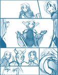  angry basitin book cape clothing comic digitigrade dragon female group horn human hybrid keith_keiser landen_(twokinds) madelyn_adelaide male mammal melee_weapon sarah_(twokinds) scalie simple_background sketch sword tom_fischbach twokinds weapon white_background 