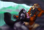  arcanine bullethoundx cave cum cum_on_face male mightyena nintendo pok&eacute;mon video_games waterfall 