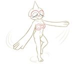  anthro baltoy breasts female nintendo nipples nude pok&eacute;mon posexe pussy simple_background smile solo video_games white_background 
