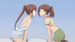  2girls animated animated_gif blush brown_hair character_request english eyes_closed female french_kiss incest kiss kissxsis long_hair midriff multiple_girls mutual_yuri open_mouth ponytail saliva saliva_trail short_hair siblings sisters skirt suminoe_ako suminoe_riko tongue tongue_out twincest twins yellow_eyes yuri 