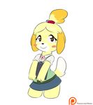  2015 alasou alpha_channel animal_crossing anthro canine chibi cute dog female isabelle_(animal_crossing) looking_at_viewer mammal nintendo shih_tzu simple_background smile solo transparent_background video_games 