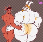  2018 5_fingers absurd_res anthro anthro_on_anthro antlers armpit_hair asgore_dreemurr back_muscles barazoku beard biceps big_butt big_hands big_thighs biped black_eyes blonde_hair bobthetanuki body_hair boss_monster brown_background brown_body brown_hair brown_horn brown_nose bubble_butt butt butt_focus butt_grab butt_hair caprine cervine checkered_background crown curved_horn deltarune digital_drawing_(artwork) digital_media_(artwork) duo eyebrows facial_hair fangs floppy_ears flustered flying_sweatdrops gem goatee hair hairy hairy_butt half-length_portrait hand_on_butt hi_res horn huge_butt humanoid_hands king looking_at_another looking_at_butt looking_at_partner male male/male mammal manly mature_male mustache neck_muscles nude outline pattern_background pecs portrait rear_view reindeer royalty rudolph_holiday short_hair sideburns simple_background size_difference smile smirk smug squeezing standing sweat sweatdrop thick_eyebrows triceps undertale video_games white_body white_horn 