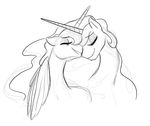 2015 cute duo equine eyes_closed female feral friendship_is_magic horn mammal mickeymonster my_little_pony princess_celestia_(mlp) princess_luna_(mlp) simple_background smile unicorn white_background winged_unicorn wings 
