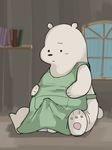  apron bear bulge fur ice_bear male mammal polar_bear solo we_bare_bears white_fur window yatosuke 