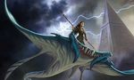  dan_scott elf female humanoid magic_the_gathering melee_weapon monster polearm spear storm weapon 