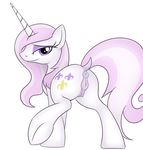  2015 anatomically_correct anatomically_correct_pussy animal_genitalia anus ardupi bedroom_eyes butt cutie_mark dock equine equine_pussy female feral fleur_de_lis_(mlp) friendship_is_magic hair half-closed_eyes horn looking_at_viewer looking_back mammal multicolored_hair my_little_pony one_leg_up pink_hair purple_eyes pussy raised_tail rear_view simple_background smile solo teats two_tone_hair underhoof unicorn white_background 