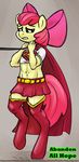  abs apple_bloom_(mlp) boots clothing collar cosplay crossover earth_pony equine female footwear friendship_is_magic hair hair_bow horse leash legwear mammal midriff my_little_pony navel pony red_hair sketch skirt smudge_proof solo superfilly supergirl thigh_highs young 