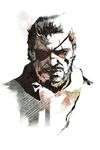  bad_id bad_pixiv_id beard eyepatch facial_hair genso looking_at_viewer male_focus metal_gear_(series) metal_gear_solid_v scar scar_across_eye simple_background solo venom_snake white_background 