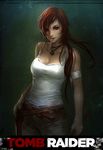  bandaged_arm bandages belt breasts brown_eyes brown_hair cleavage highres jewelry lara_croft long_hair medium_breasts necklace orry pixiv_tomb_raider_contest solo standing tank_top tomb_raider tomb_raider_(reboot) 