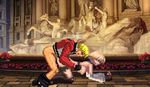  angry animated animated_gif belt bent_over blonde_hair breasts clenched_teeth doggystyle fatal_fury flower gloves king_(snk) king_of_fighters large_breasts looking_back mugenspriteslover pants_down pixel_art rape red_jacket rock_howard short_hair snk sprite teeth torn_clothes 