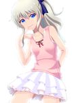  absurdres blue_eyes charlotte_(anime) hamaeru highres long_hair ponytail silver_hair smile tomori_nao 