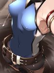  armpits batsu belt breasts close-up covered_navel covered_nipples granblue_fantasy head_out_of_frame partially_submerged pengy_(granblue_fantasy) small_breasts solo 