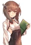  absurdres breasts brown_eyes brown_hair deluxe&lt;&lt;&lt; headband headgear highres kantai_collection short_hair small_breasts smile solo taihou_(kantai_collection) 