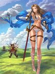  &gt;_&lt; 3girls angry ankle_lace-up armor armored_boots ass belt bikini bikini_armor black_bow blonde_hair blood blue_sky boots bow breasts brown_footwear brown_hair cleavage closed_eyes cloud collarbone cross-laced_footwear day erune falling farrah_(granblue_fantasy) gauntlets girl_on_top granblue_fantasy grass groin hair_bow hand_behind_head high_heels katalina_aryze long_hair long_legs loose_belt lowain_(granblue_fantasy) lying medium_breasts midriff multiple_girls navel orange_eyes outdoors parted_lips ponytail punching red_eyes sheath sheathed shoes siblings sisters sitting skindentation sky swimsuit sword thigh_strap thighhighs vira_lilie wariza weapon white_bikini wolfedge 