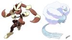  altaria animal_ears bunny_ears lopunny mega_altaria mega_lopunny mega_pokemon no_humans official_style pokemon pokemon_(game) simple_background solo tail tomycase 