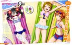  3girls armpits bikini breasts cleavage female hoshizora_rin koizumi_hanayo love_live!_school_idol_project multiple_girls murota_yuuhei swimsuit yazawa_nico 