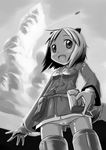  animal_ears ashida_ichirou bad_id bad_pixiv_id elma_leivonen greyscale military military_uniform monochrome open_mouth panties panties_under_pantyhose pantyhose solo striker_unit tail underwear uniform world_witches_series 