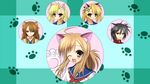  animal_ears black_hair blonde_hair brown_hair cat_ears chelsea-121 highres ichinose_nagi kirishima_akari kirishima_kotone mizuno_kaede multiple_girls nyan_koi! paw_print sumiyoshi_kanako 