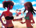  absurdres aozaki_touko arcueid_brunestud beach bikini cloud commentary cornelius_alba crossover fate/stay_night fate_(series) front-tie_top fujou_kirie gilgamesh highres jacket jewelry kara_no_kyoukai kokutou_azaka kokutou_mikiya lens_flare matou_sakura necklace nekoarc nichiru ryougi_shiki short_hair side-tie_bikini sky sun swimsuit translation_request tsukihime 