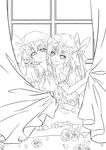  bad_id bad_pixiv_id flandre_scarlet greyscale highres monochrome multiple_girls remilia_scarlet siblings sisters sketch touhou yui_(daijun) 