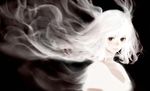  black_eyes cigarette highres long_hair original sakimori_(hououbds) smoke smoking solo white_hair 