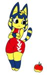  animal_crossing ankha apple cat crossed_arms feline female fruit mammal nintendo solo thick_thighs unknown_artist video_games wide_hips 