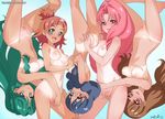  akagi_towa amanogawa_kirara ass bad_id bad_pixiv_id bikini_tan blue_background blue_eyes blue_hair braid breasts brown_eyes brown_hair dated fingering from_above ginko_(silver_fox) glasses go!_princess_precure green_hair haruno_haruka kaidou_minami long_hair looking_at_viewer lying multiple_girls nanase_yui nude on_side one-piece_tan open_mouth pink_hair precure pussy pussy_juice pussy_juice_trail saliva saliva_trail side_ponytail simple_background small_breasts smile tan tanline twintails yuri 