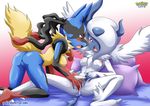  absol all_fours bbmbbf bed bedroom blush breasts chest_tuft cum cum_on_hand duo erect_nipples female female/female fingering fur lucario masturbation mega_evolution mega_lucario messy neck_tuft nintendo nipples open_mouth palcomix palcomix_vip pok&eacute;mon pokepornlive pussy pussy_juice red_eyes spike spread_legs spreading tongue tuft vaginal vaginal_fingering video_games 