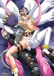  angel angewomon areola bbmbbf beelzemon belt biker_outfit blasphemy blonde_hair blush breast_grab breasts clothed clothing cum cum_in_pussy cum_inside demon demon_on_angel digihentai digimon female gloves grin hair half-dressed hand_on_breast interspecies male male/female nipples palcomix palcomix_vip penetration pussy ribbons unzipped_pants vaginal vaginal_penetration winged_helmet 