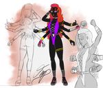  arachnid arthropod black_skin butt cleavage clothed clothing cosplay female hair looking_at_viewer monster monster_girl monster_high mortal_kombat multi_limb multiple_eyes red_eyes red_hair red_lips solo spider unknown_artist video_games wydowna_spider 