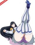  1girl ass black_hair blue_eyes female hips huge_ass kill_la_kill kiryuuin_satsuki legs long_hair panties shiny shiny_skin skirt thick_thighs thighs underwear wide_hips zeromomentai 