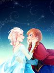  anna_(frozen) blonde_hair braid closed_eyes elsa_(frozen) frozen_(disney) happy highres hug mizuno_(iori-amu) multiple_girls orange_hair siblings single_braid sisters smile tears twin_braids 