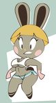  animal_crossing blush bonbon_(animal_crossing) breasts cleavage clothed clothing female lagomorph mammal nintendo rabbit solo thick_thighs unknown_artist video_games wide_hips 