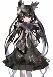  1girl bells black_eyes black_hair black_hole black_hole_(mizushirazu) cloak dress gloves long_hair mizudokei mizushirazu ribbon sketch twintails 