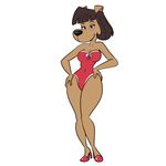  brown_hair canine cleavage clothed clothing dog female form_fitting hair looking_at_viewer mammal mcgruff_the_crime_dog miss_terrie solo vector 