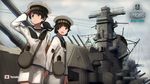  :d battleship black_hair brown_eyes hat long_hair military military_vehicle multiple_girls official_art open_mouth pork_pie_sailor_hat sailor_collar sailor_hat shibafu_(glock23) ship short_hair smile wargaming_japan warship watercraft world_of_warships yamato_(battleship) 