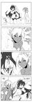  3girls bikini carol_(skullgirls) comic filia_(skullgirls) fukua_(skullgirls) ganno korean monochrome multiple_girls painwheel_(skullgirls) samson_(skullgirls) shamone_(skullgirls) skullgirls swimsuit water 