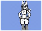  ajin animated breasts butt female hands_on_hips long_tail looking_at_viewer lucario nintendo pok&eacute;mon pose presenting presenting_hindquarters turning_around video_games 