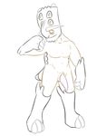  anthro bastiodon horn looking_at_viewer male nintendo nude penis pok&eacute;mon posexe simple_background smile solo video_games white_background 