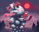  blush cute holding horn league_of_legends long_tongue mask moon poro_(lol) salive tongue unknown_artist video_games weapon 