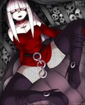  1girl black_lipstick boots breasts cleavage crimson crimson_(total_drama_island) eyeshadow goth high_heel_boots high_heels lazorchef lips lipstick makeup red_eyes tattoo thick_thighs thigh_boots thighhighs total_drama_island 