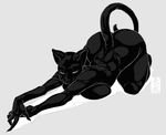  big_breasts breasts feline female fydbac mammal panther simple_background solo stretching voluptuous 