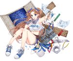  :d artist_request belt belt_pouch binary blue_eyes breasts brown_hair bucket claw_hammer commentary dirt english_commentary full_body hair_ribbon hammer holding jast_usa large_breasts long_hair mascot maya_azu midriff navel nut_(hardware) open_mouth original outstretched_arm paint_can paintbrush paper pliers pocket pouch ribbon saw schematics scissors screw screwdriver short_shorts shorts sleeveless smile solo tank_top toolbox tools towel towel_around_neck transparent_background two_side_up utility_belt wrench 