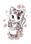  artist_request black_eyes cat drinking japanese_clothes oda_takashi sitting tea 
